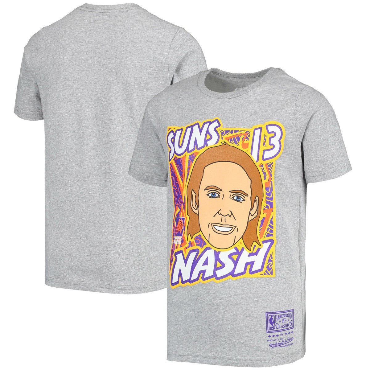 Steve Nash Phoenix Suns Youth Hardwood Classics King of the Court Player T-Shirt Gray