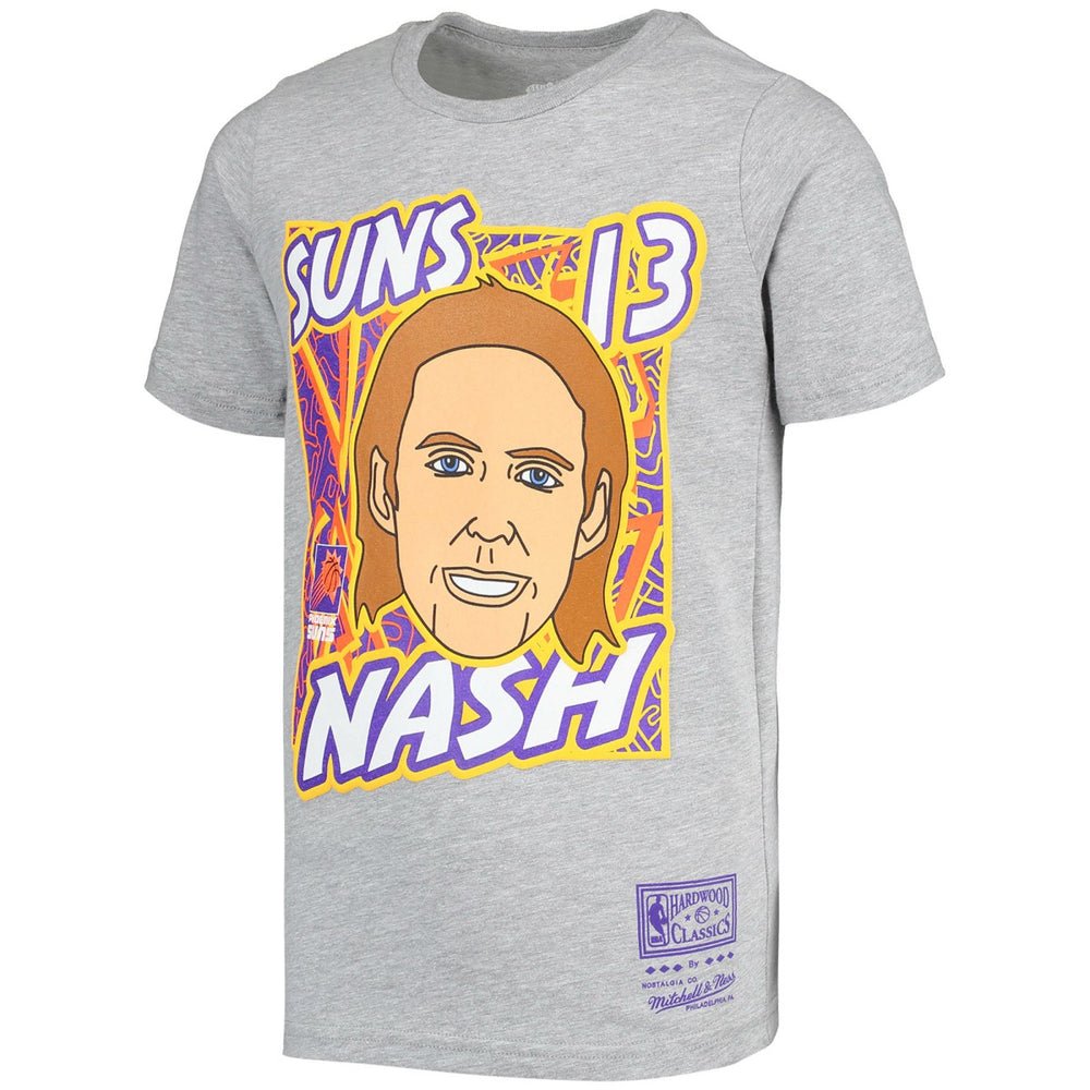 Steve Nash Phoenix Suns Youth Hardwood Classics King of the Court Player T-Shirt Gray