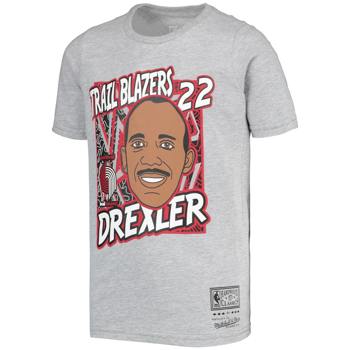 Clyde Drexler Portland Trail Blazers Youth Hardwood Classics King of the Court Player T-Shirt Gray