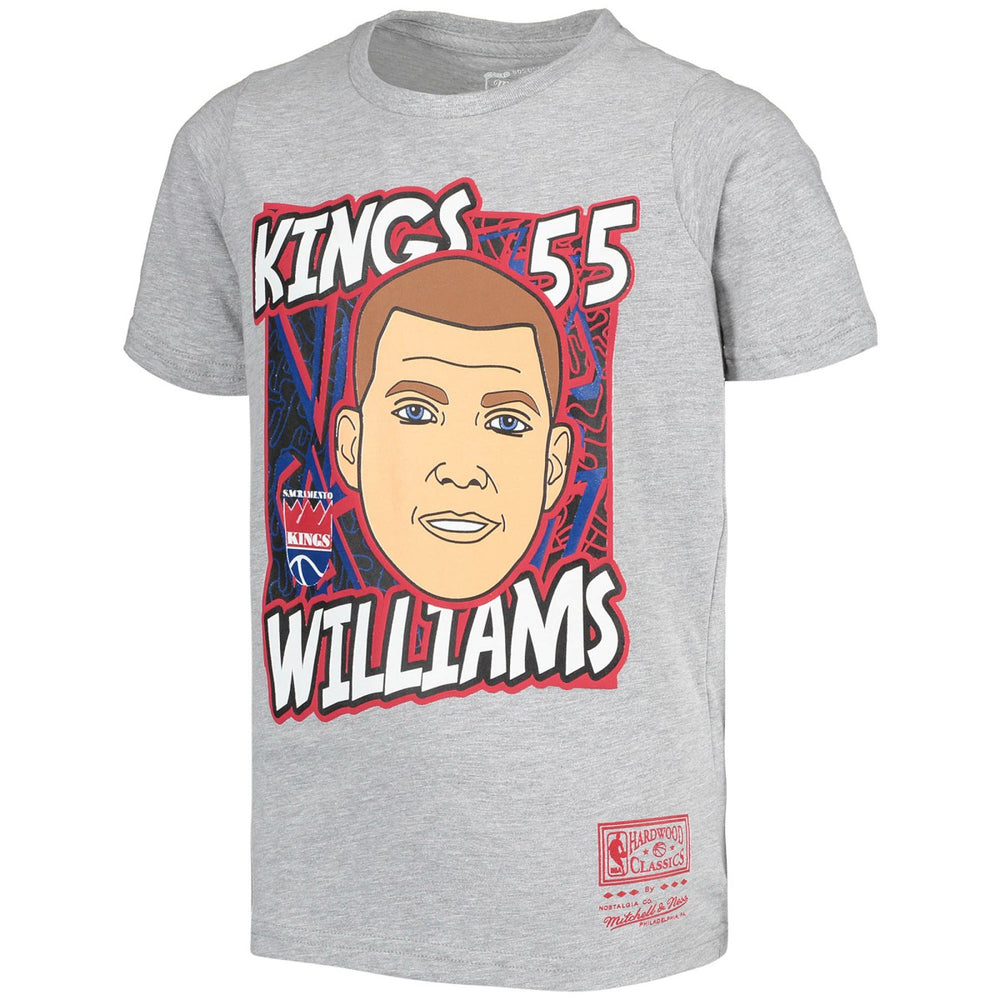 Jason Williams Sacramento Kings Youth Hardwood Classics King of the Court Player T-Shirt Gray
