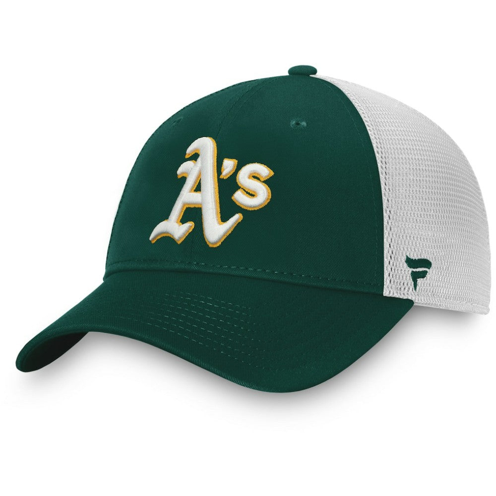 Athletics Fanatics Team Core Unstructured Trucker Adjustable Hat - Green/White Hats