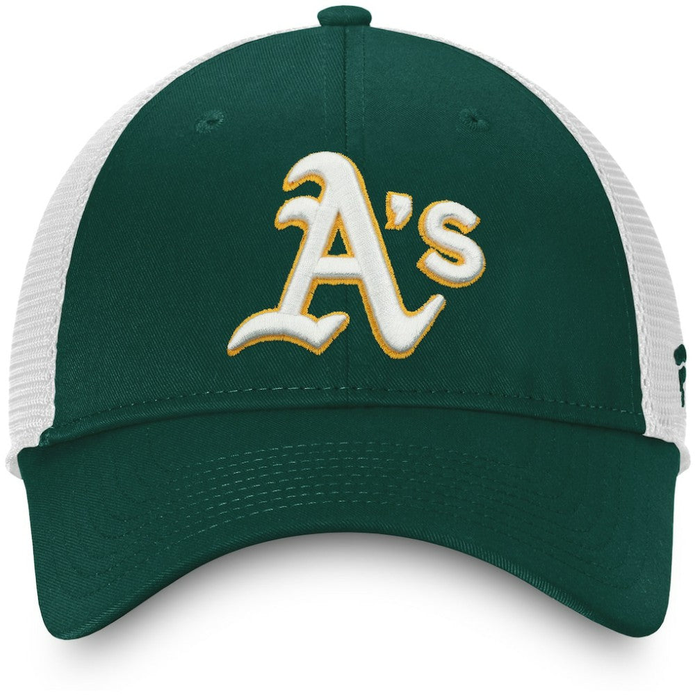 Athletics Fanatics Team Core Unstructured Trucker Adjustable Hat - Green/White Hats