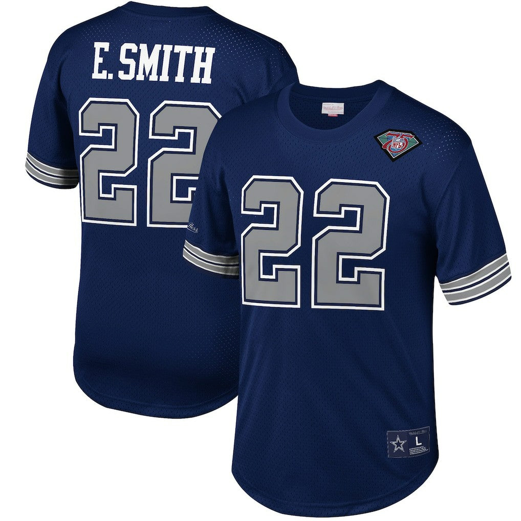 Emmitt Smith Dallas Cowboys Retired Player Name & Number Mesh Top Navy