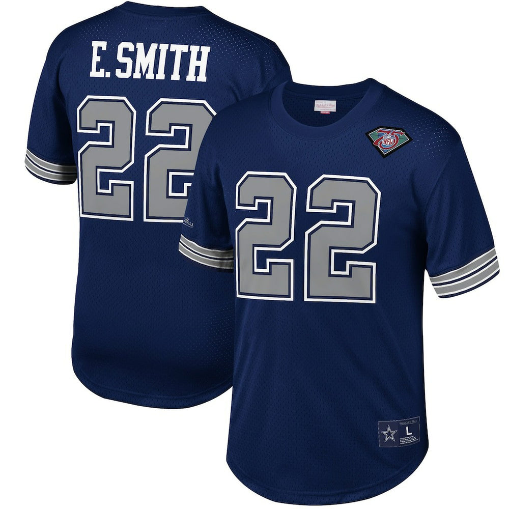 Emmitt Smith Dallas Cowboys Retired Player Name & Number Mesh Top Navy