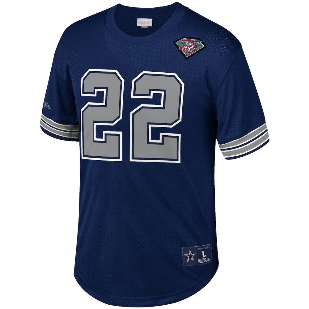 Emmitt Smith Dallas Cowboys Retired Player Name & Number Mesh Top Navy