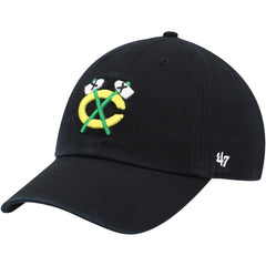 NHL Chicago Blackhawks '47 Alternate Logo Clean Up Adjustable Hat - Black