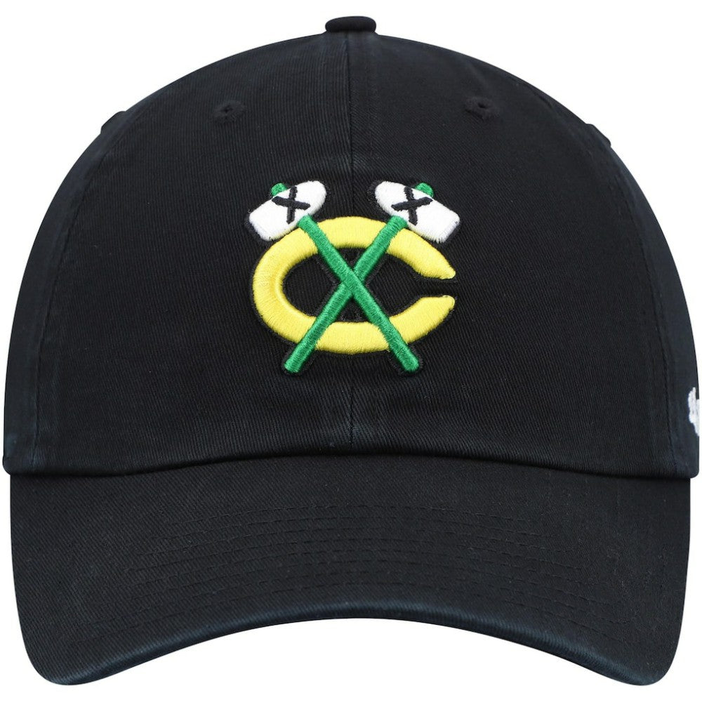NHL Chicago Blackhawks '47 Alternate Logo Clean Up Adjustable Hat - Black