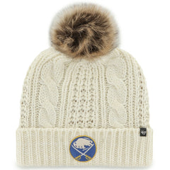 NHL Buffalo Sabres '47 Women's Meeko Cuffed Knit Hat with Pom - White