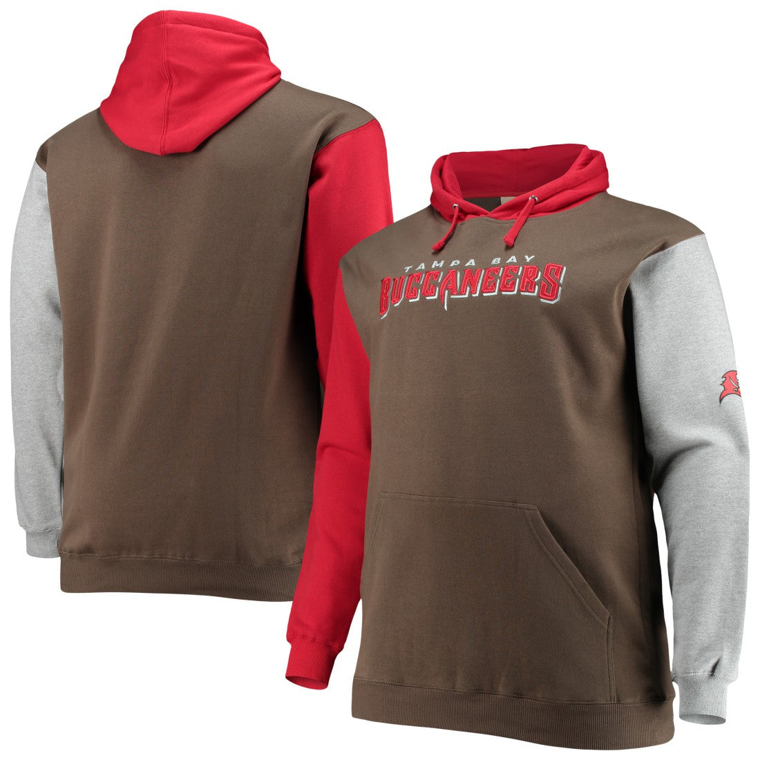 Tampa Bay Buccaneers Big & Tall Pullover Hoodie Red/Black
