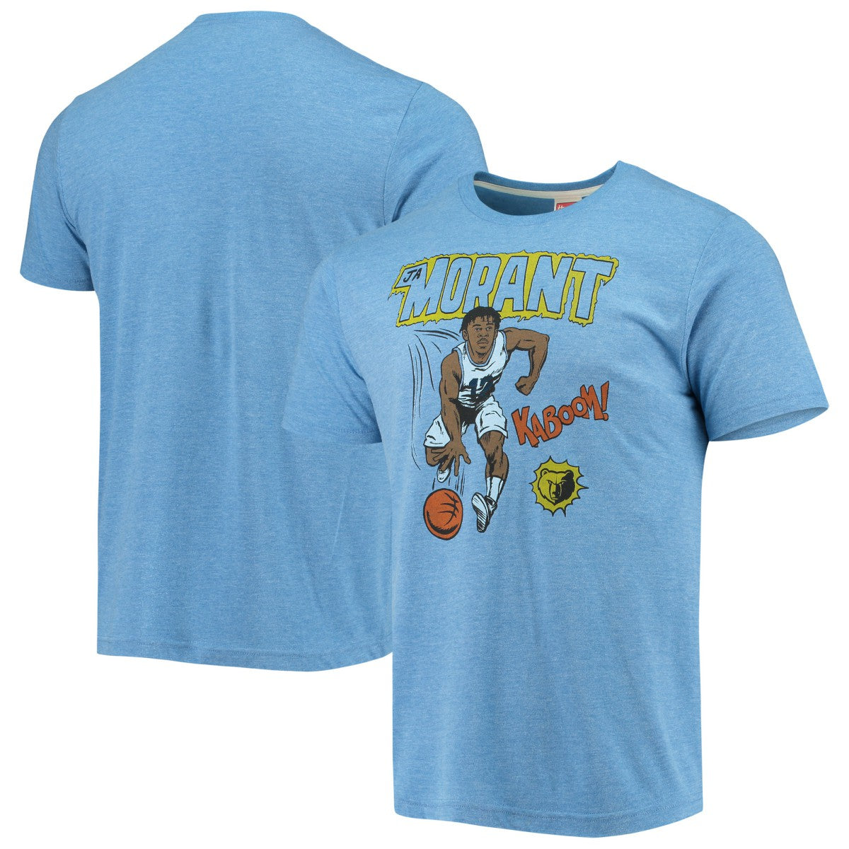 Ja Morant Memphis Grizzlies Homage Comic Book Player Tri-Blend T-Shirt Light Blue