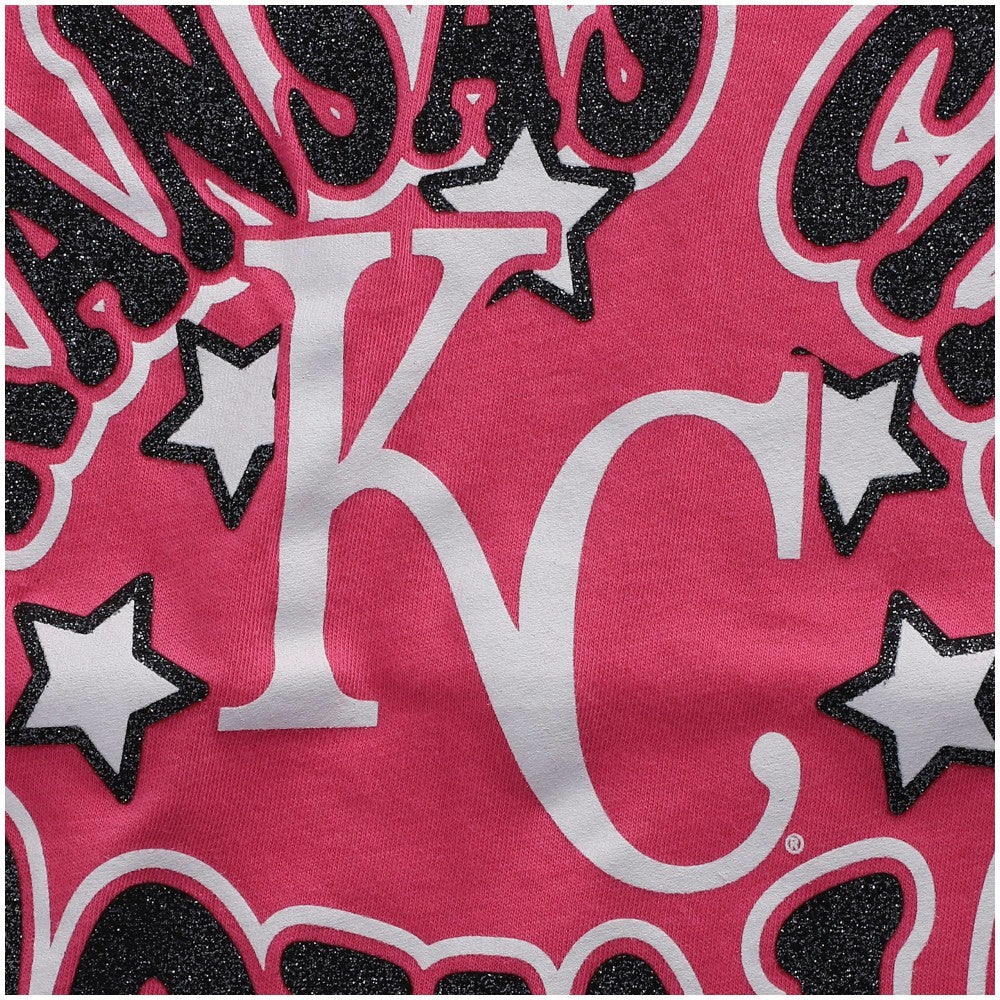 Kansas City Royals New Era Girls Youth Jersey Stars V-Neck T-Shirt - Pink Jerseys