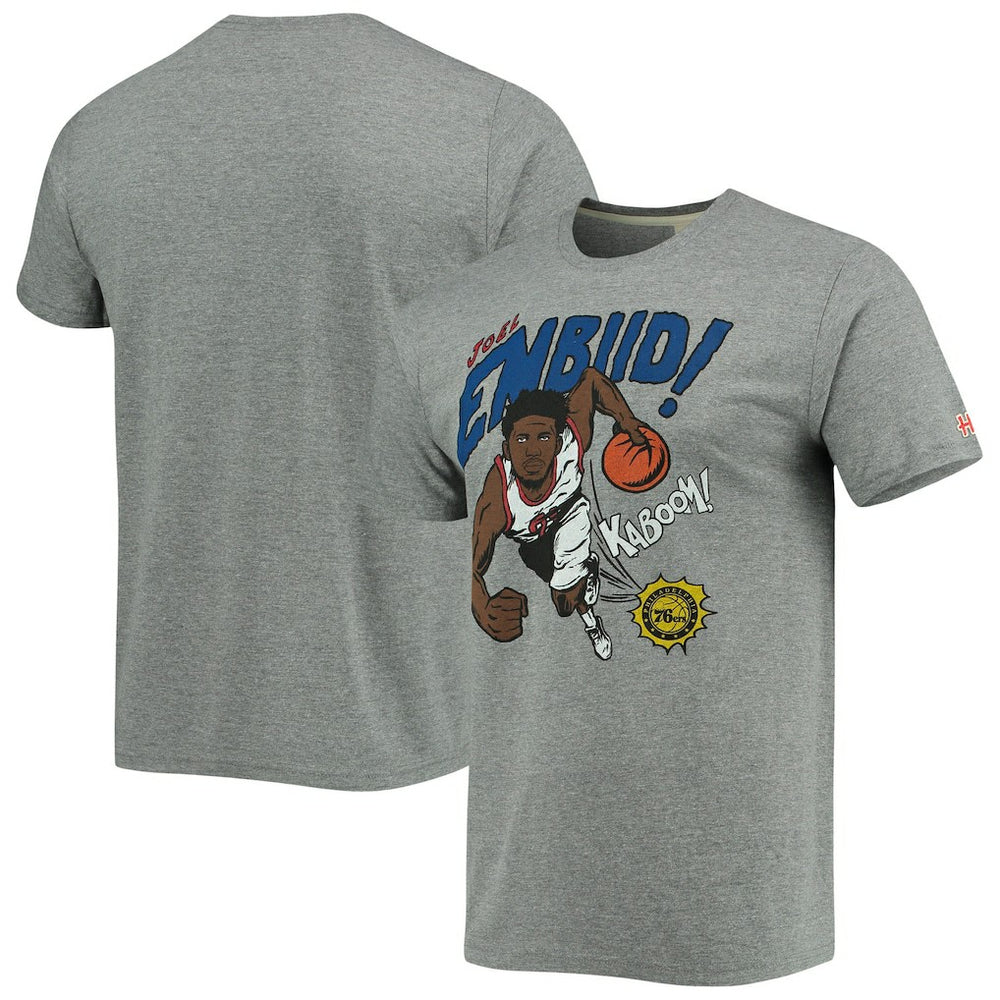 Joel Embiid Philadelphia 76ers Homage Comic Book Player Tri-Blend T-Shirt Heathered Gray