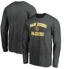 San Diego Padres Heart and Soul Long Sleeve T-Shirt - Charcoal T-shirts