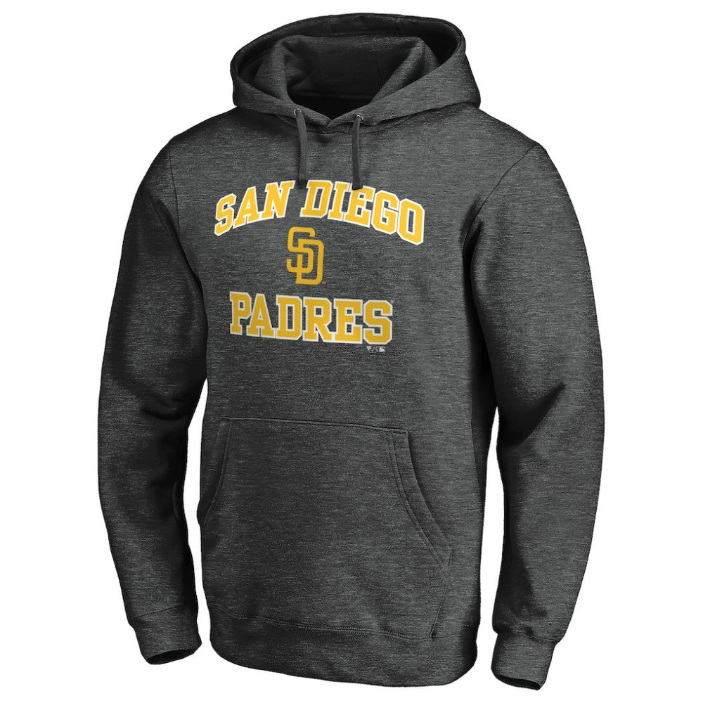 San Diego Padres Heart and Soul Pullover Hoodie - Charcoal Hoodies