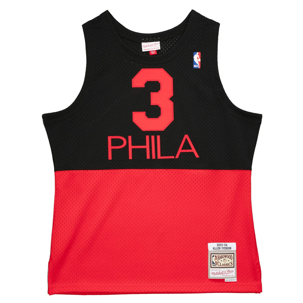 Allen Iverson Philadelphia 76ers 2003/04 Hardwood Classics Reload 2.0 Swingman Jersey Black