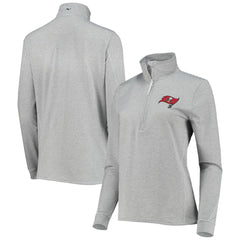 Tampa Bay Buccaneers Vineyard Vines Women's Sankaty Shep Half-Zip Pullover Top Heather Gray