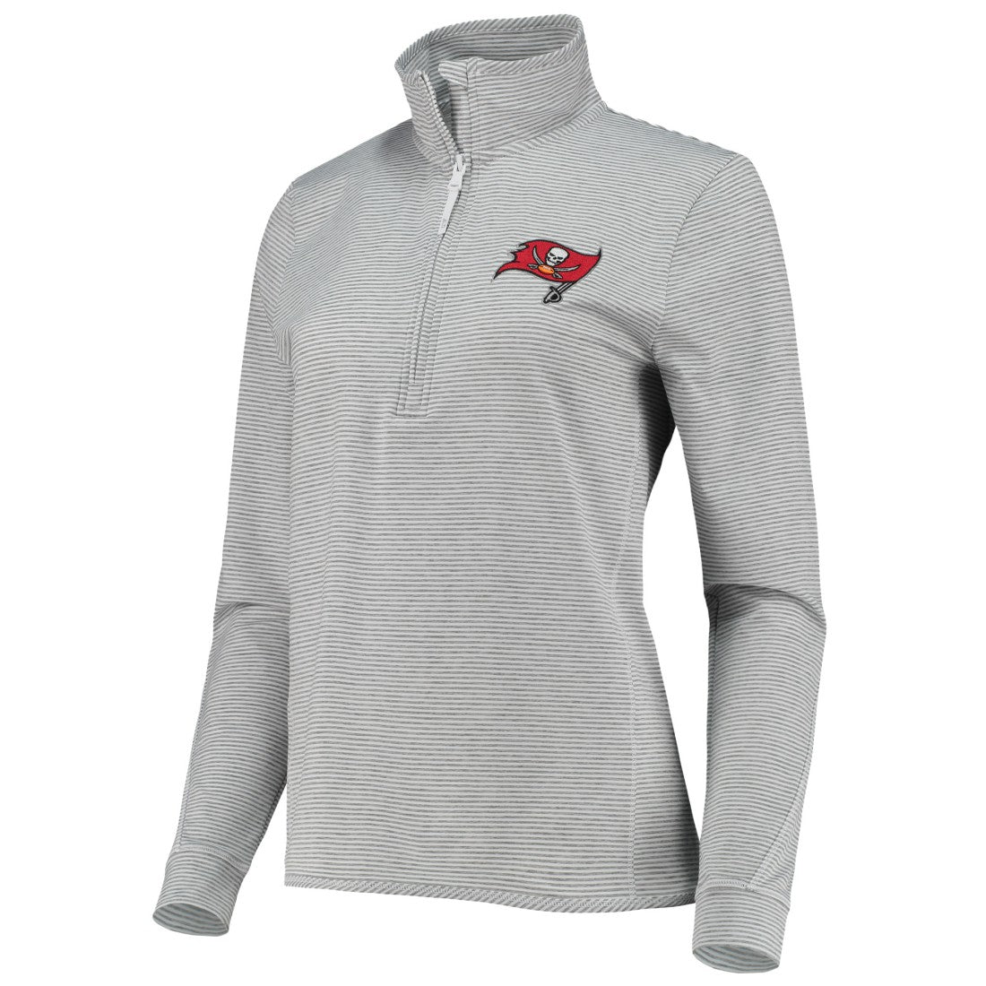 Tampa Bay Buccaneers Vineyard Vines Women's Sankaty Shep Half-Zip Pullover Top Heather Gray