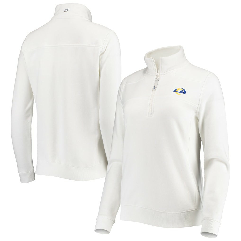 Los Angeles Rams Vineyard Vines Women's Shep Shirt Quarter-Zip Sweatshirt White