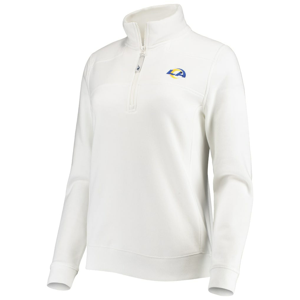 Los Angeles Rams Vineyard Vines Women's Shep Shirt Quarter-Zip Sweatshirt White