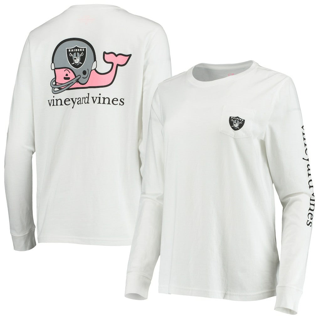 Las Vegas Raiders Vineyard Vines Women's Helmet Long Sleeve T-Shirt White