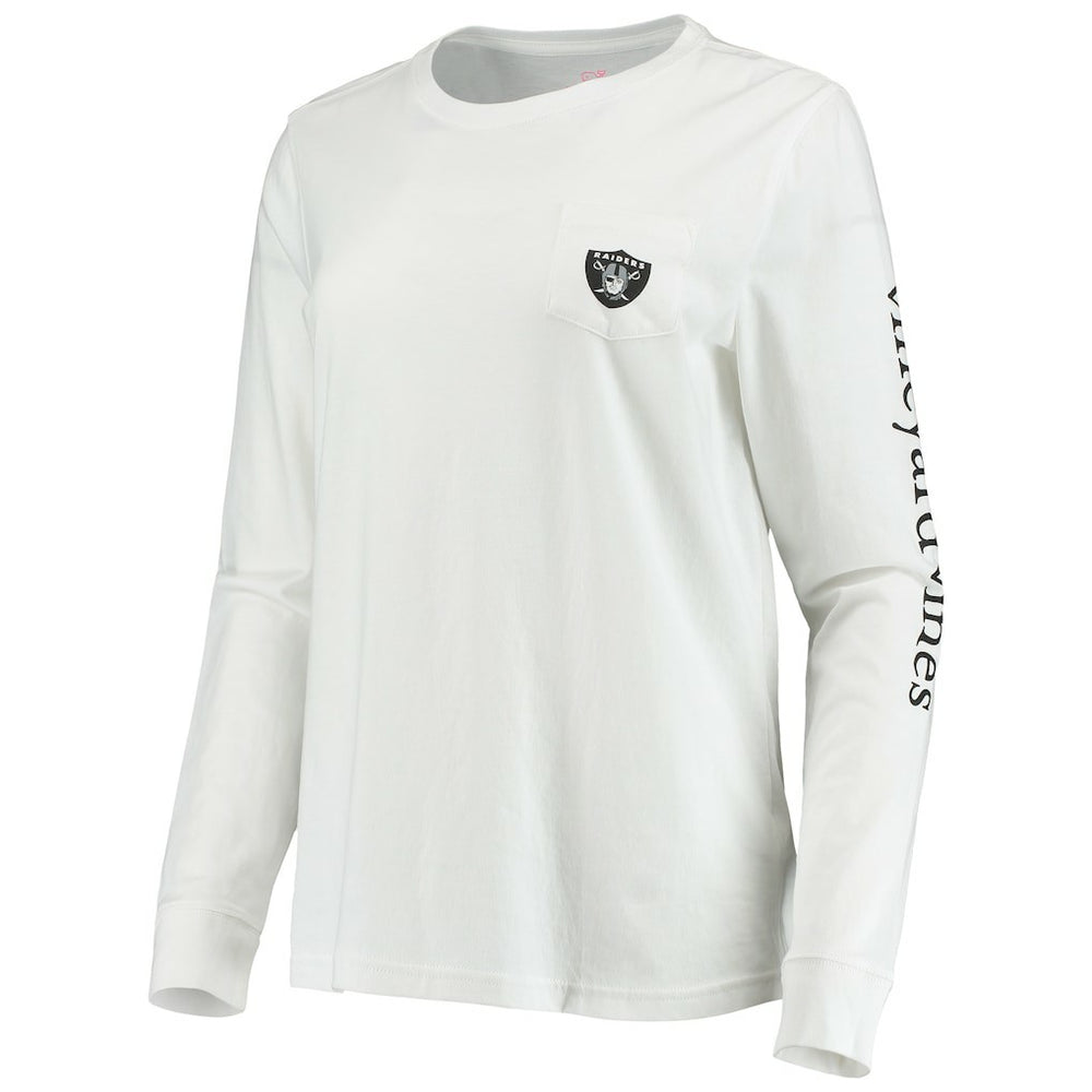 Las Vegas Raiders Vineyard Vines Women's Helmet Long Sleeve T-Shirt White