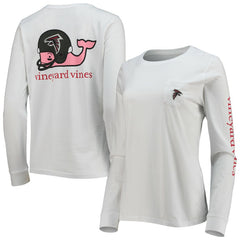Atlanta Falcons Vineyard Vines Women's Helmet Long Sleeve T-Shirt White