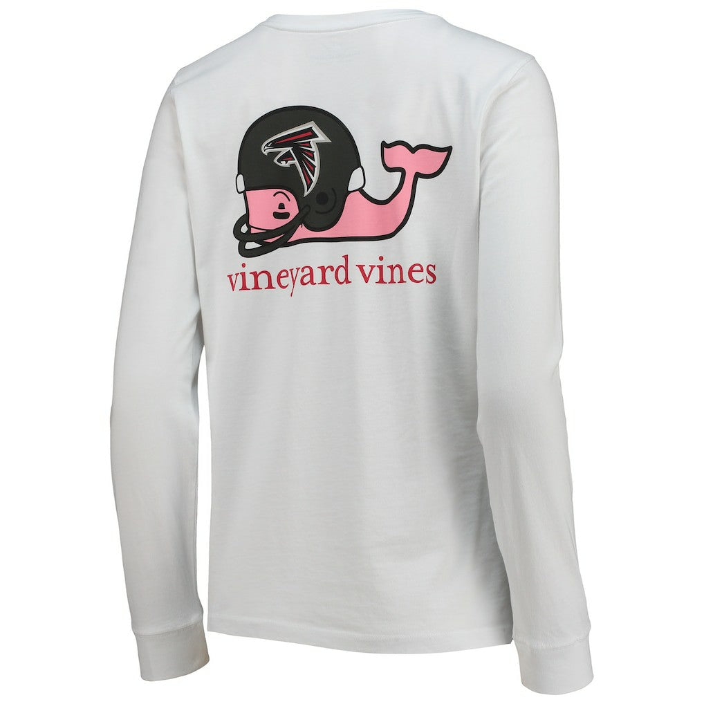 Atlanta Falcons Vineyard Vines Women's Helmet Long Sleeve T-Shirt White