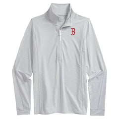 Boston Red Sox Vineyard Vines Women's Stripe Sankaty Half-Zip Pullover Top - Heather Gray Pullover