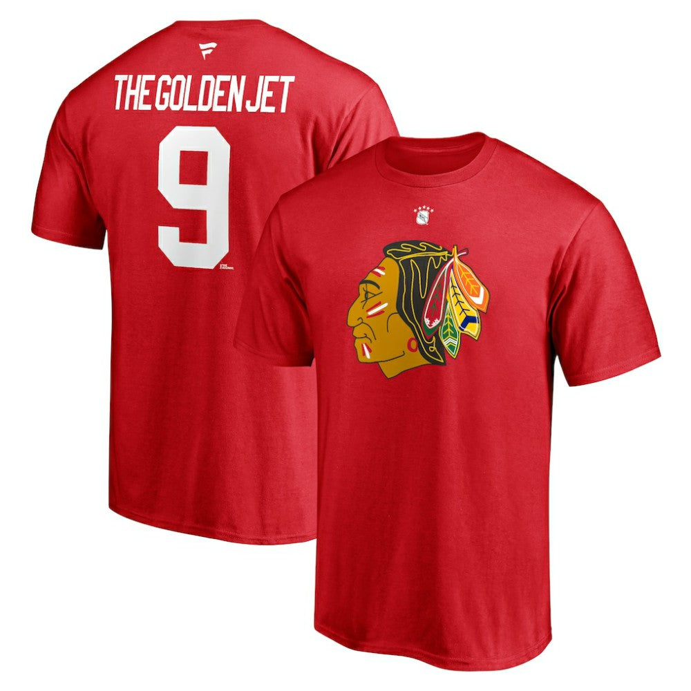 NHL Bobby Hull Chicago Blackhawks Fanatics Authentic Stack Retired Player Nickname & Number T-Shirt - Red