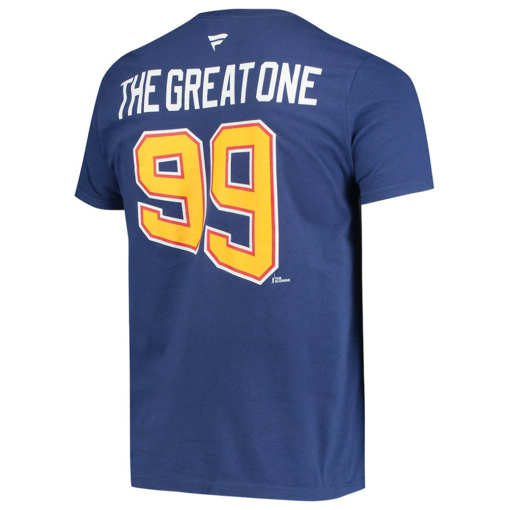 NHL Wayne Gretzky St. Louis Blues Fanatics Authentic Stack Retired Player Nickname & Number T-Shirt - Blue
