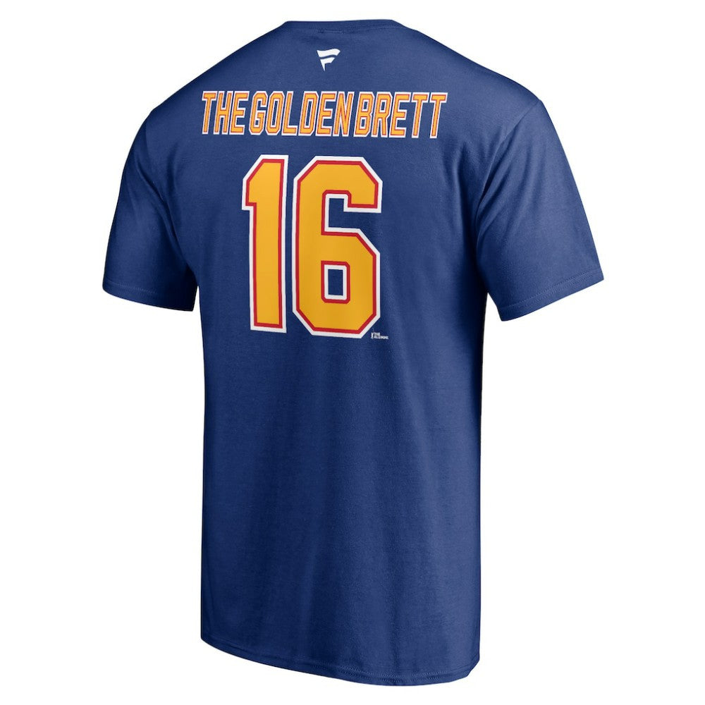 NHL Brett Hull St. Louis Blues Fanatics Authentic Stack Retired Player Nickname & Number T-Shirt - Blue