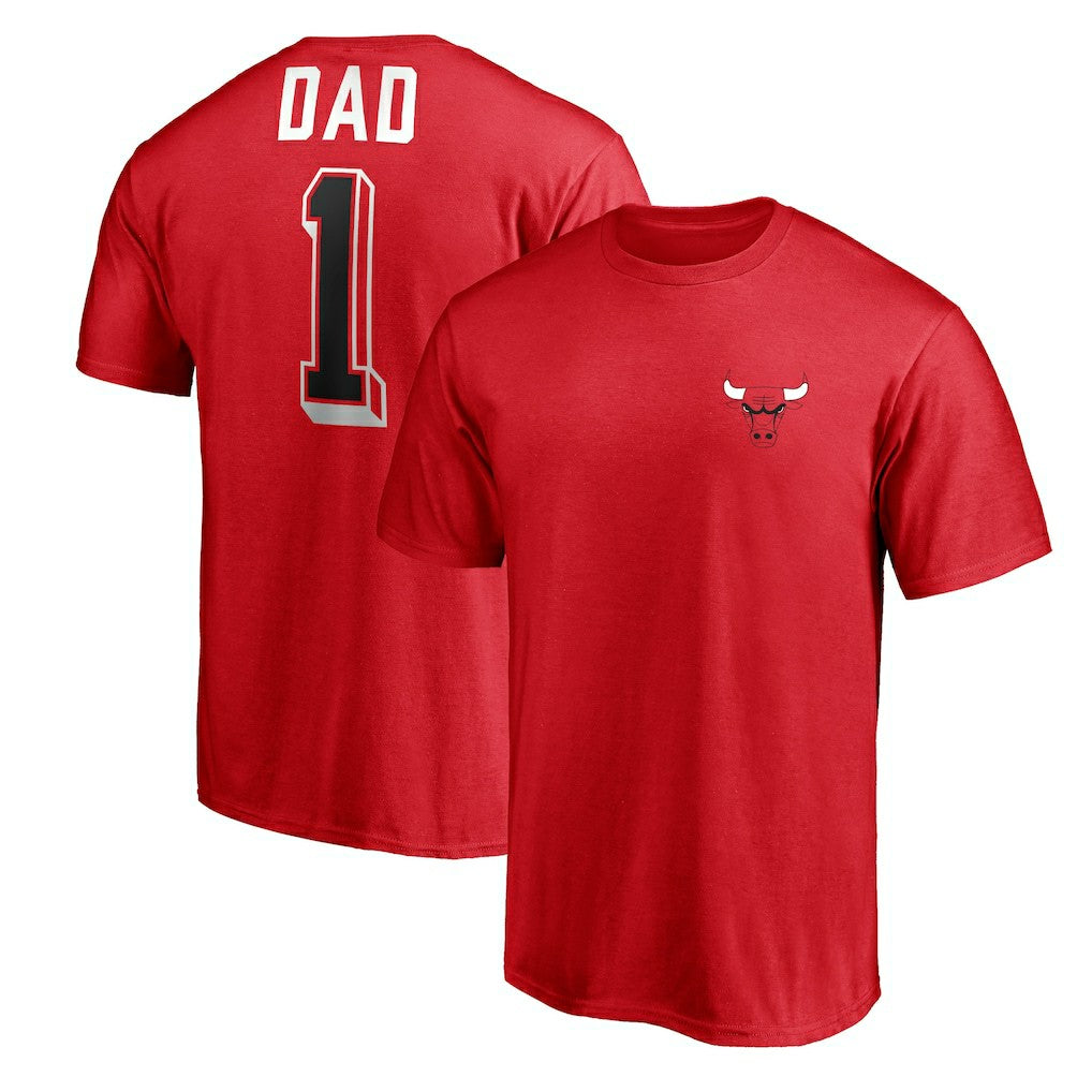 Chicago Bulls Number One Dad T-Shirt Red
