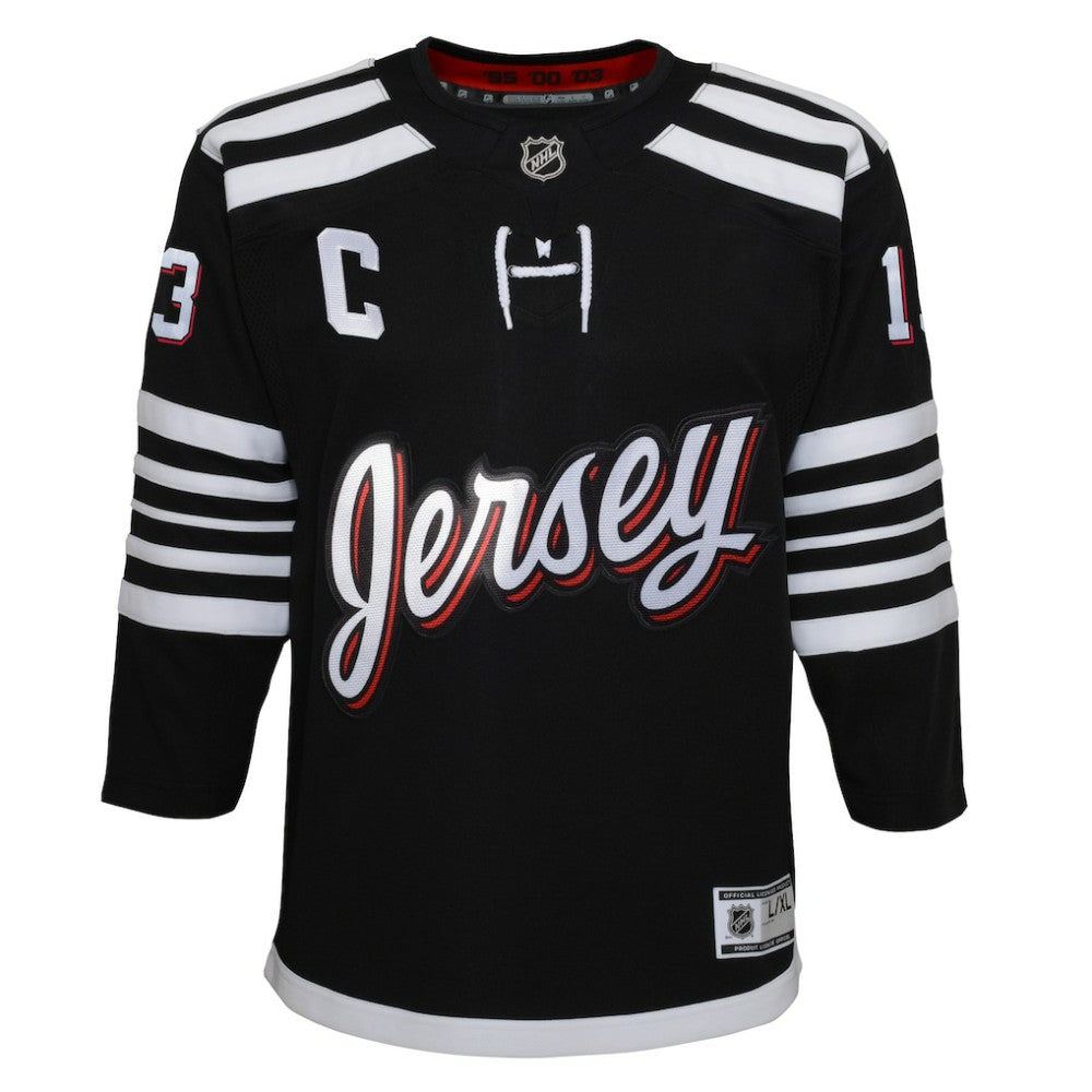 NHL Nico Hischier New Jersey Devils Youth 2021/22 Alternate Premier Player Jersey - Black