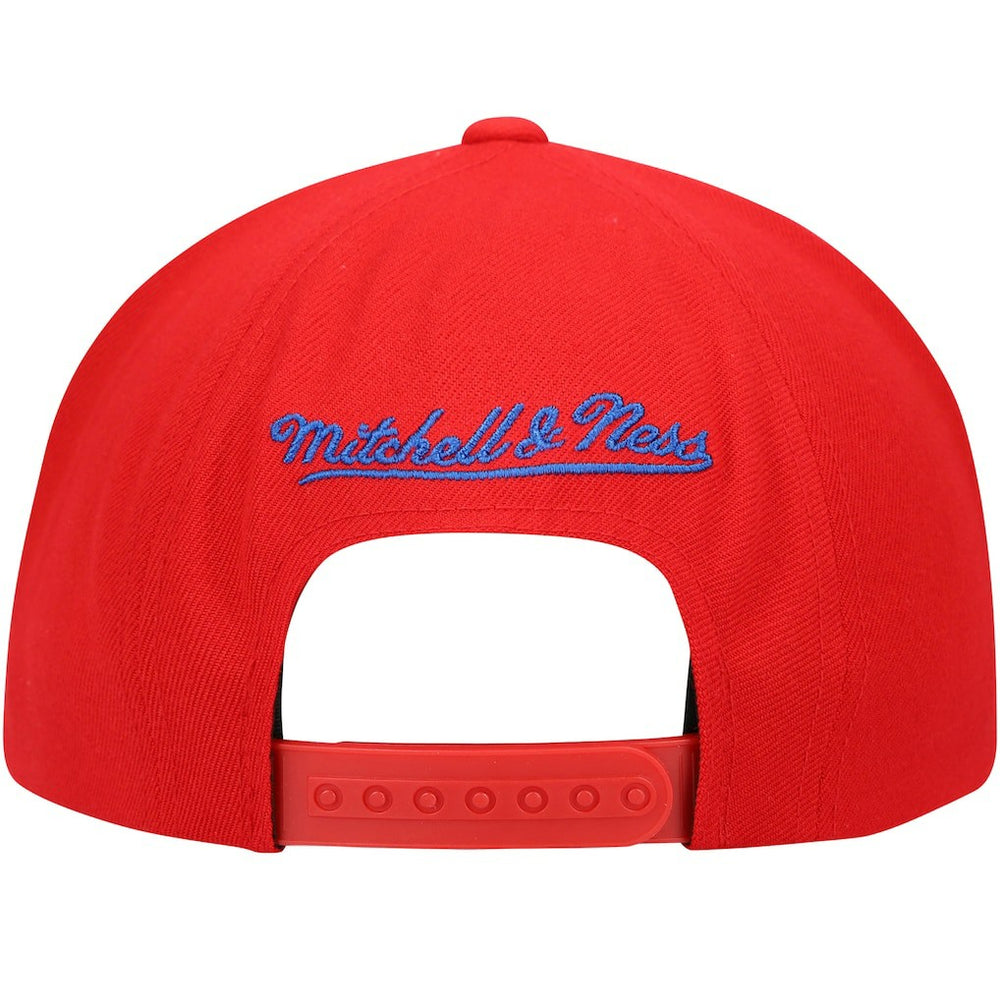 Philadelphia 76ers Hardwood Classics Big Face Callout Snapback Hat Red
