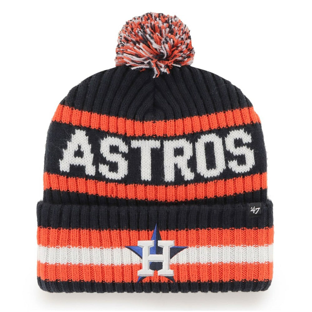 Houston Astros '47 Bering Cuffed Knit Hat with Pom - Navy Hats