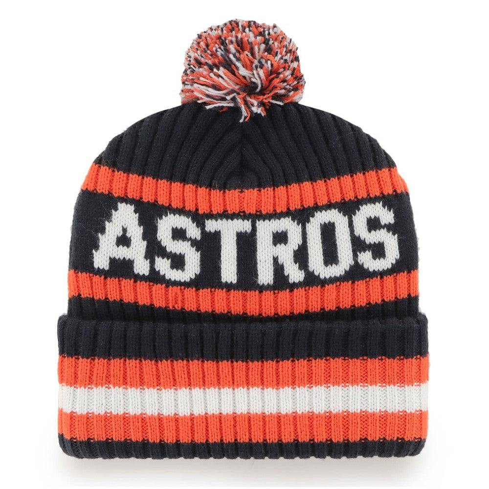 Houston Astros '47 Bering Cuffed Knit Hat with Pom - Navy Hats