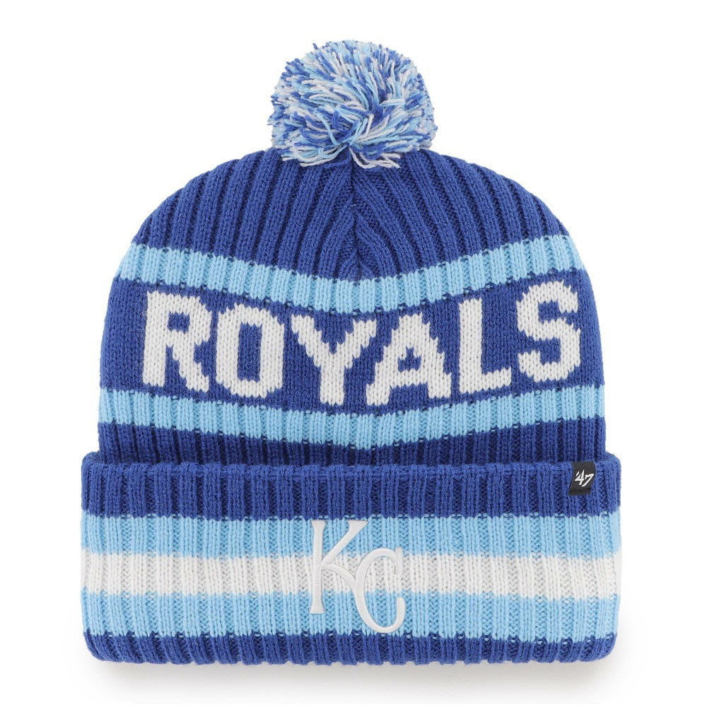 Kansas City Royals '47 Bering Cuffed Knit Hat with Pom - Royal Hats