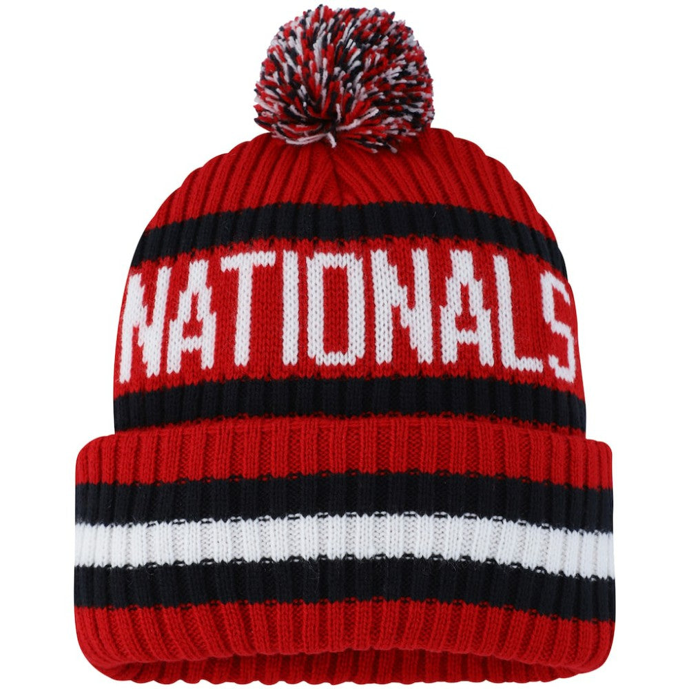 Washington Nationals '47 Bering Cuffed Knit Hat with Pom - Red Hats
