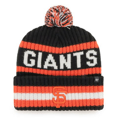San Francisco Giants '47 Bering Cuffed Knit Hat with Pom - Black Hats
