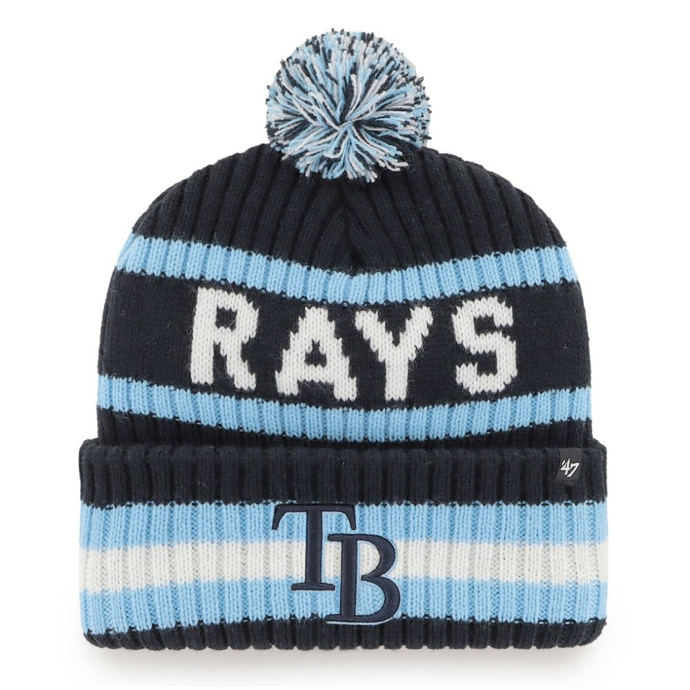 Tampa Bay Rays '47 Bering Cuffed Knit Hat with Pom - Navy Hats