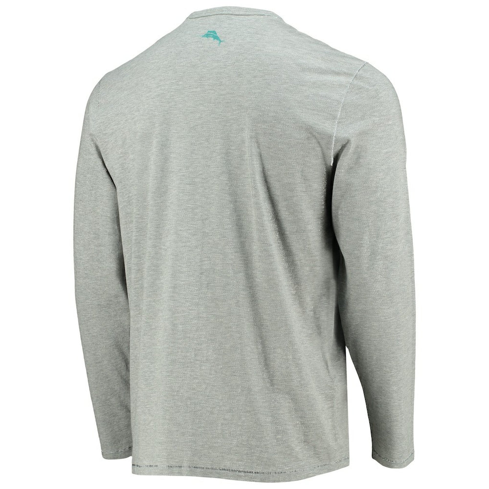 Miami Dolphins Sport Lei Pass Long Sleeve T-Shirt Heathered Gray