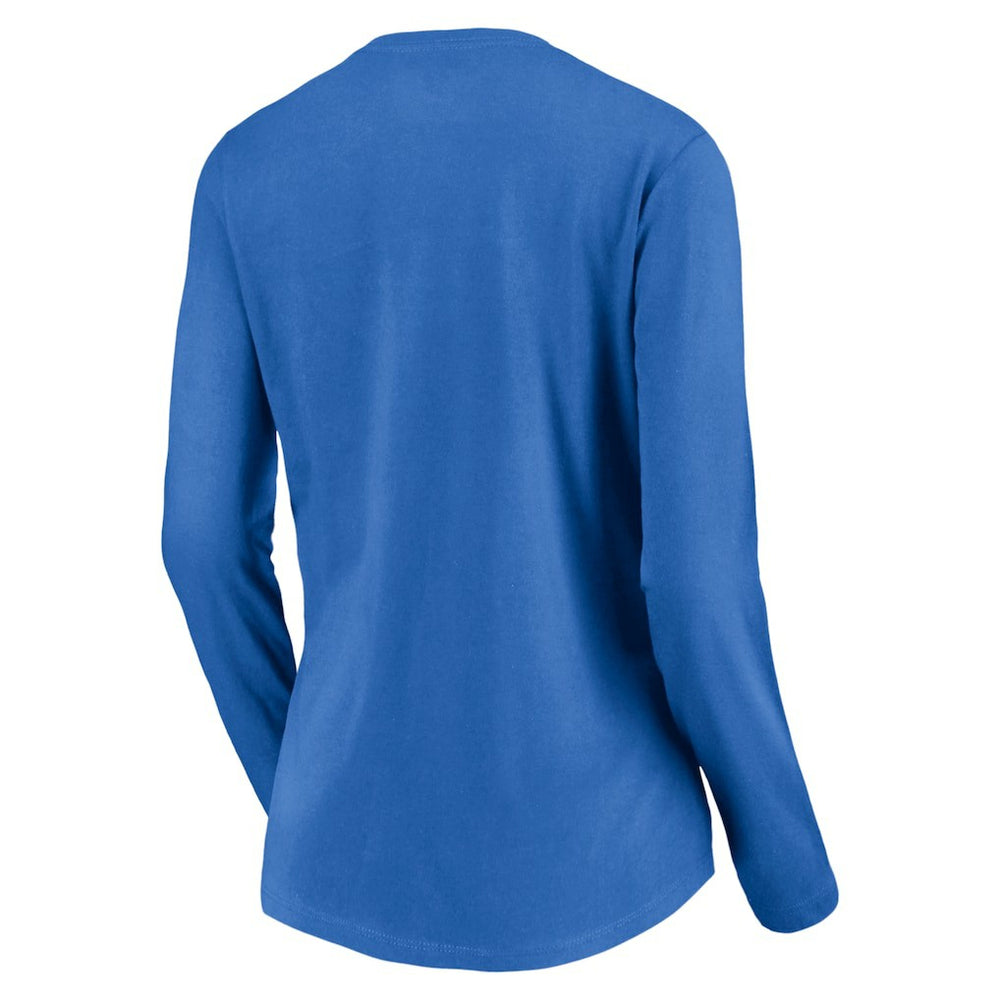 Los Angeles Chargers Women's Slogan V-Neck Long Sleeve T-Shirt Powder Blue