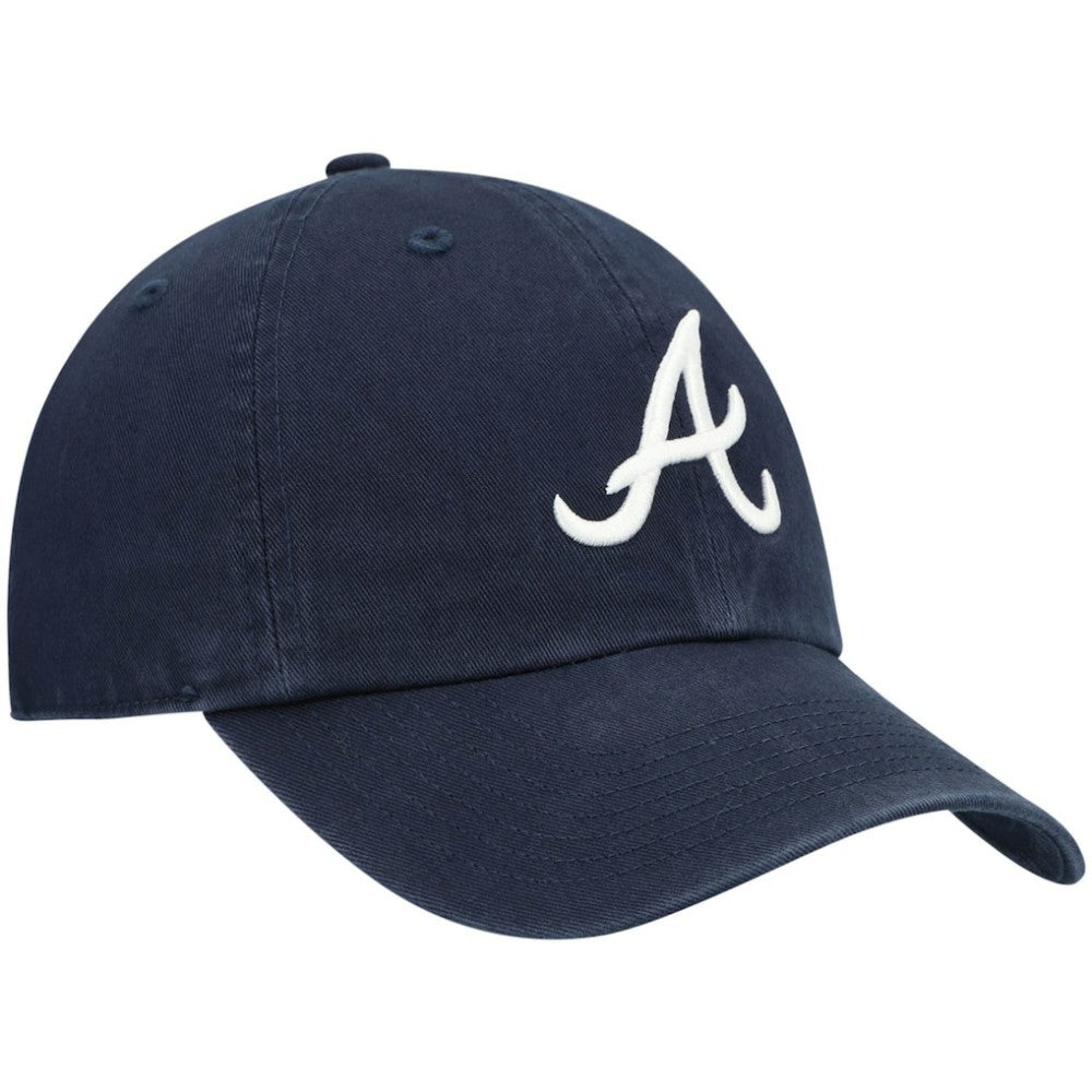 Atlanta Braves '47 Youth Team Logo Clean Up Adjustable Hat - Navy Hats