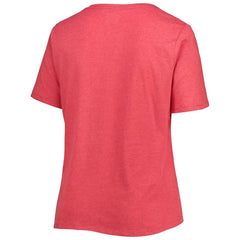 Miami Marlins New Era Women's City Connect Plus Size V-Neck T-Shirt - Heather Red T-shirts