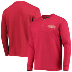 San Francisco 49ers Dunbrooke Logo Maverick Thermal Henley Long Sleeve T-Shirt Scarlet