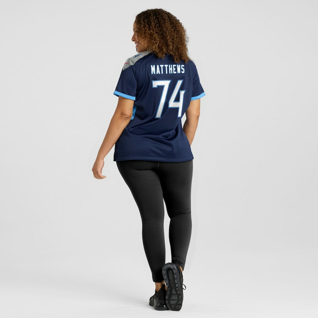 Bruce Matthews Tennessee Titans Women's Retired Player Jersey Navy