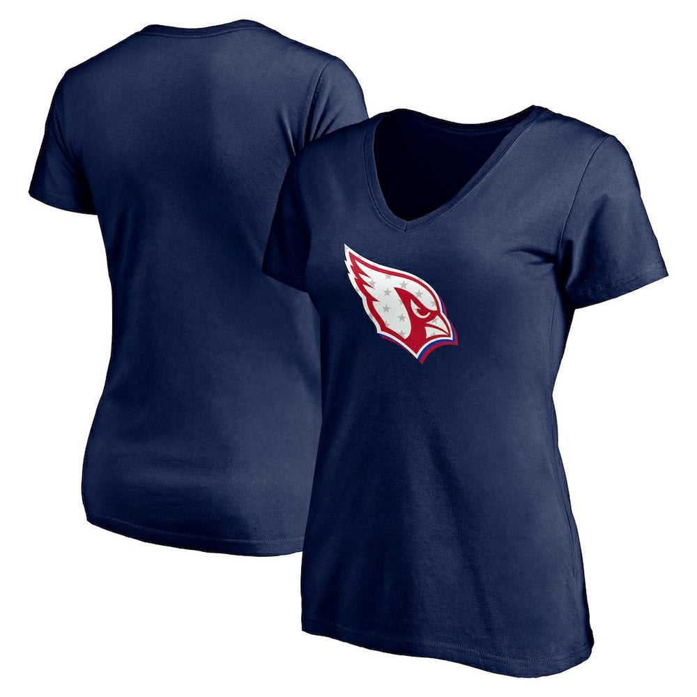 Arizona Cardinals Women's Red White and Team V-Neck T-Shirt Navy