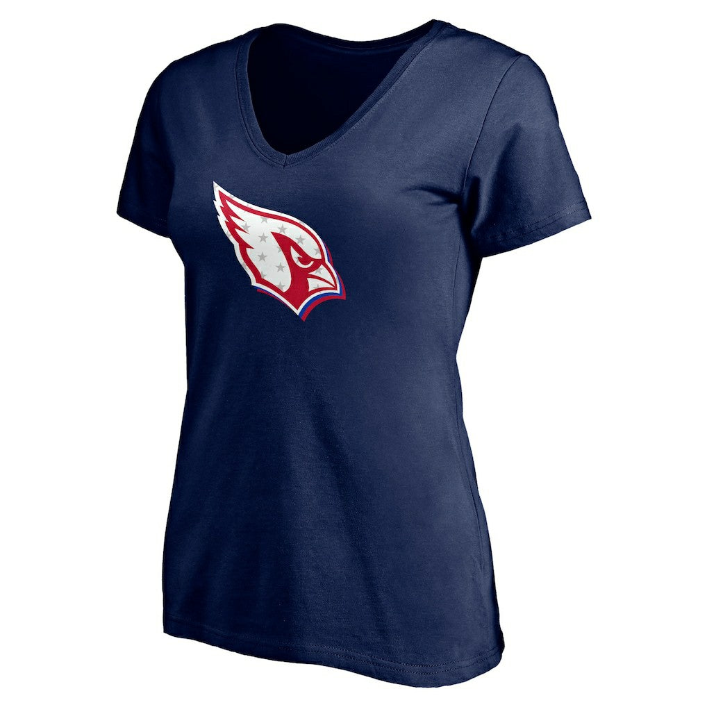 Arizona Cardinals Women's Red White and Team V-Neck T-Shirt Navy