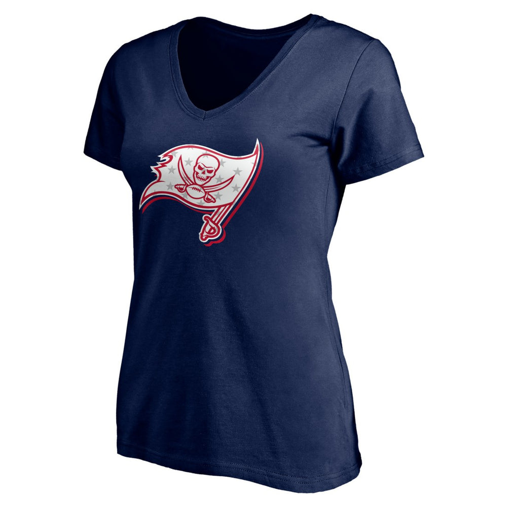 Tampa Bay Buccaneers Women's Red White and Team V-Neck T-Shirt Navy