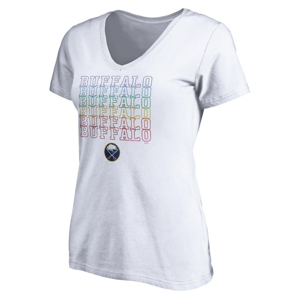 NHL Buffalo Sabres Women's City Pride V-Neck T-Shirt - White